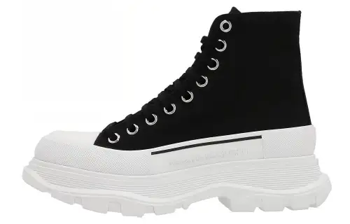 Alexander McQueen Tread Slick Lace Up Boot 'Black White' Women's