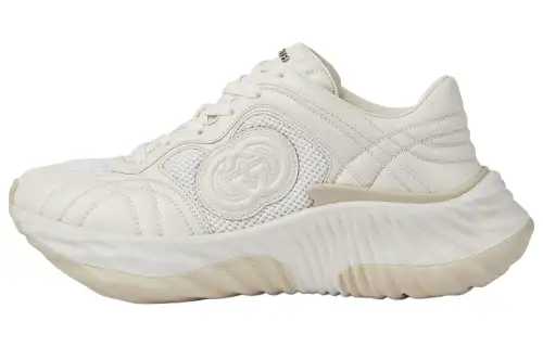 GUCCI Leather Low top Casual Shoes Women's Beige
