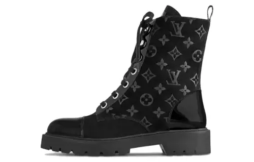 LOUIS VUITTON Territory Short Combat Boots Women's Black