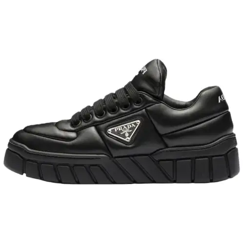 PRADA Centaurus Leather Low top Casual Shoes Women's Black