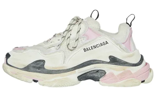 Balenciaga Triple S White Pink Pre Distressed Women's