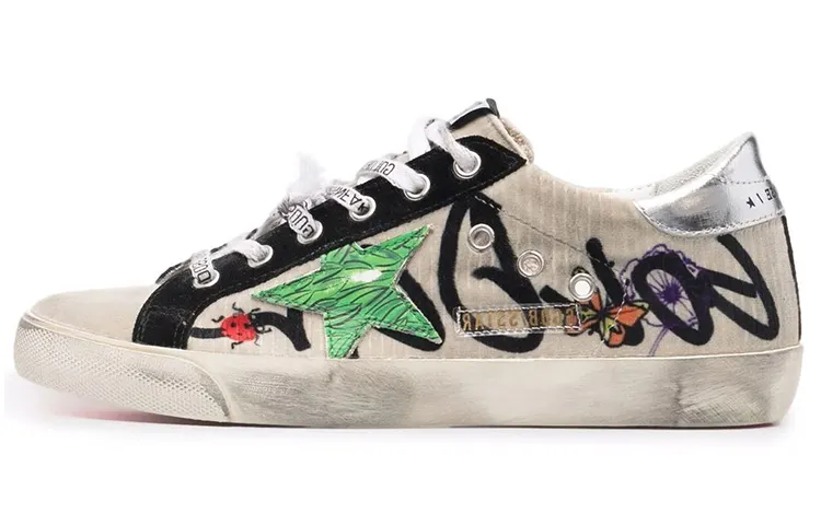 Golden Goose Super Star Logo Stylish Skateboarding Shoes Women's Gray White
