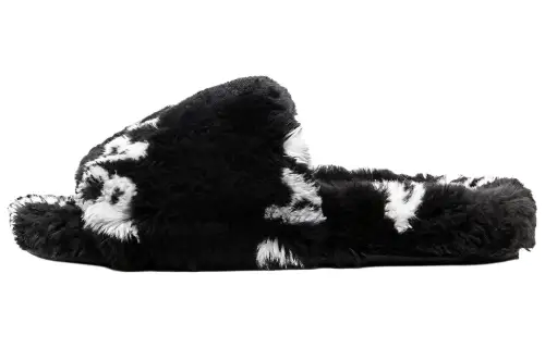 Balenciaga Furry Fashion Slippers Women's Black