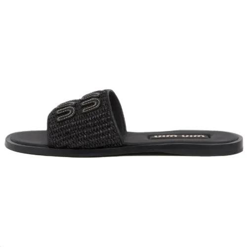 MIU MIU Slide Slippers Women's Black