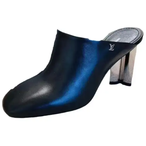 LOUIS VUITTON Silhouette Closed Toe Slippers Women's Black