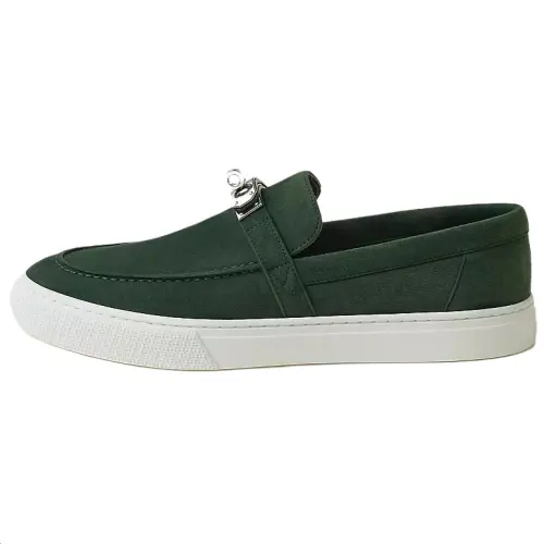 HERMES Game Loafers Men's Green