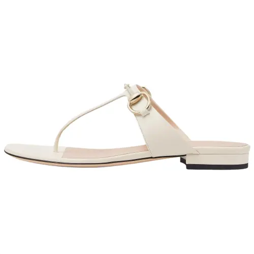 GUCCI Horsebit Flip Flops Women's White