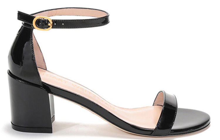 Stuart Weitzman/SW Leather One Strap Sandals Women's Black