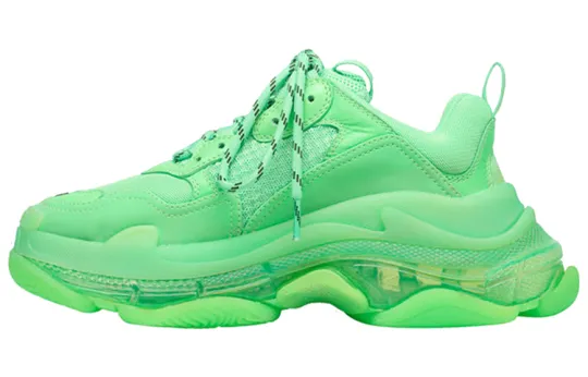 Balenciaga Triple S Soft Neon Green Clear Sole Women's