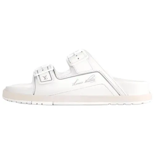 LOUIS VUITTON Trainer Slide Slippers Women's White