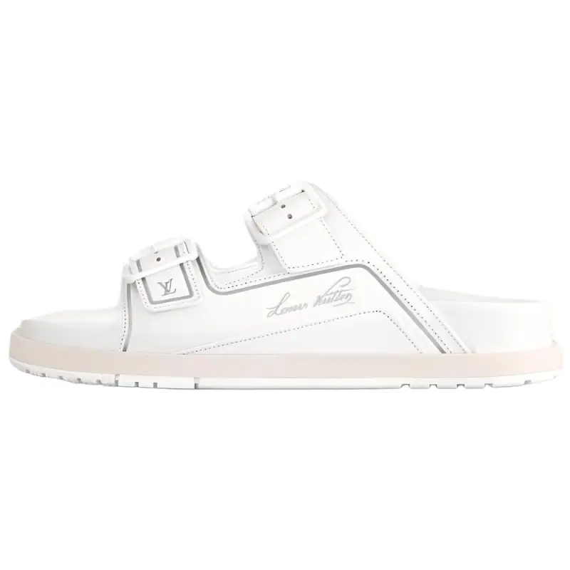 LOUIS VUITTON Trainer Slide Slippers Women's White