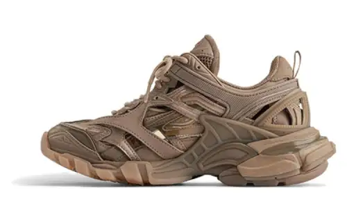 Balenciaga Track 2.0 Leather Low top Casual Shoes Women's Brown