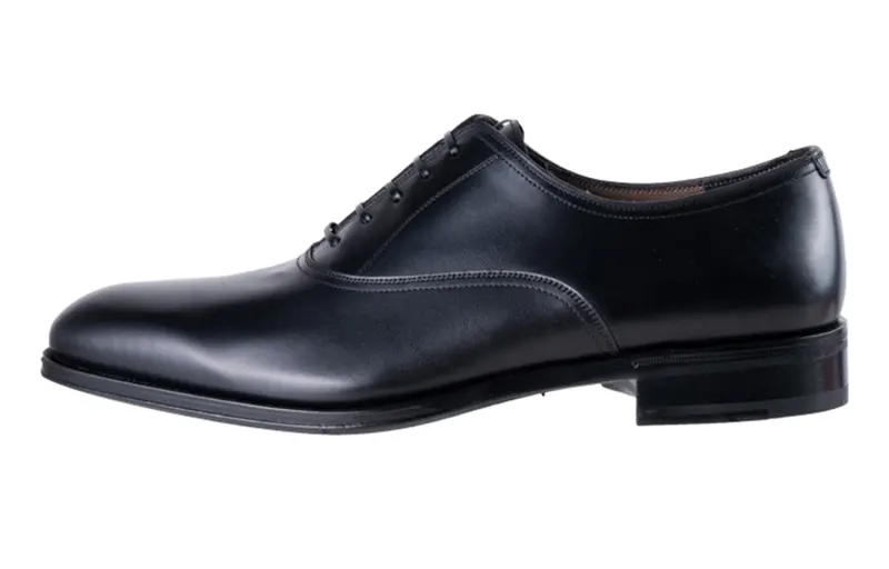 FERRAGAMO Top Grain Cow Leather Dress Shoes Men's Black