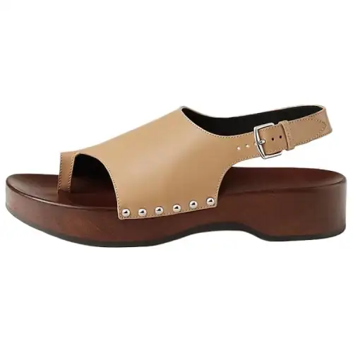 HERMES Klay Clog One Strap Sandals 4cm Women's Brown