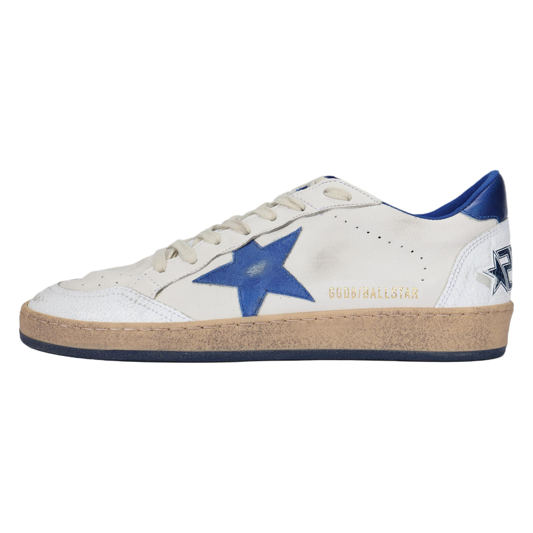 Мужские кеды Golden Goose Ball Star (бело-синие)