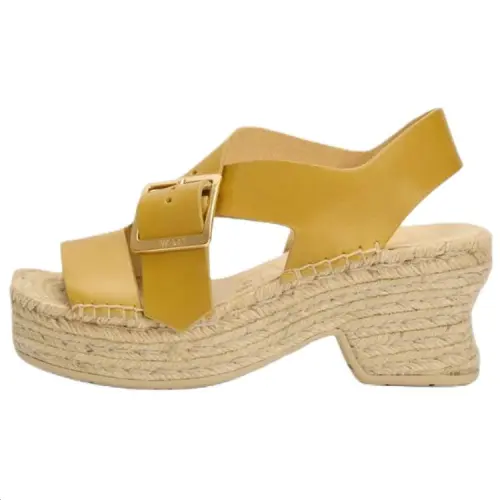 LOEWE Petal Cow Leather One Strap Sandals 8cm Women's Yellow