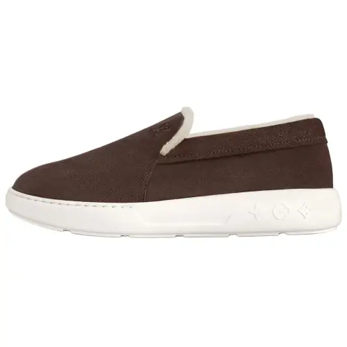 LOUIS VUITTON SKI Pacific Cow Leather Loafers Men's Brown