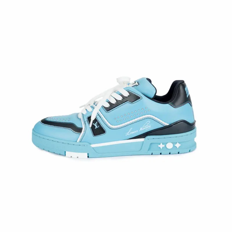 LOUIS VUITTON Trainer Low top Skateboard Shoes Unisex Blue Black