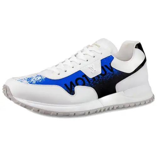 LOUIS VUITTON Run Away Cow Leather Low top Sports Casual Shoes Men's Blue White