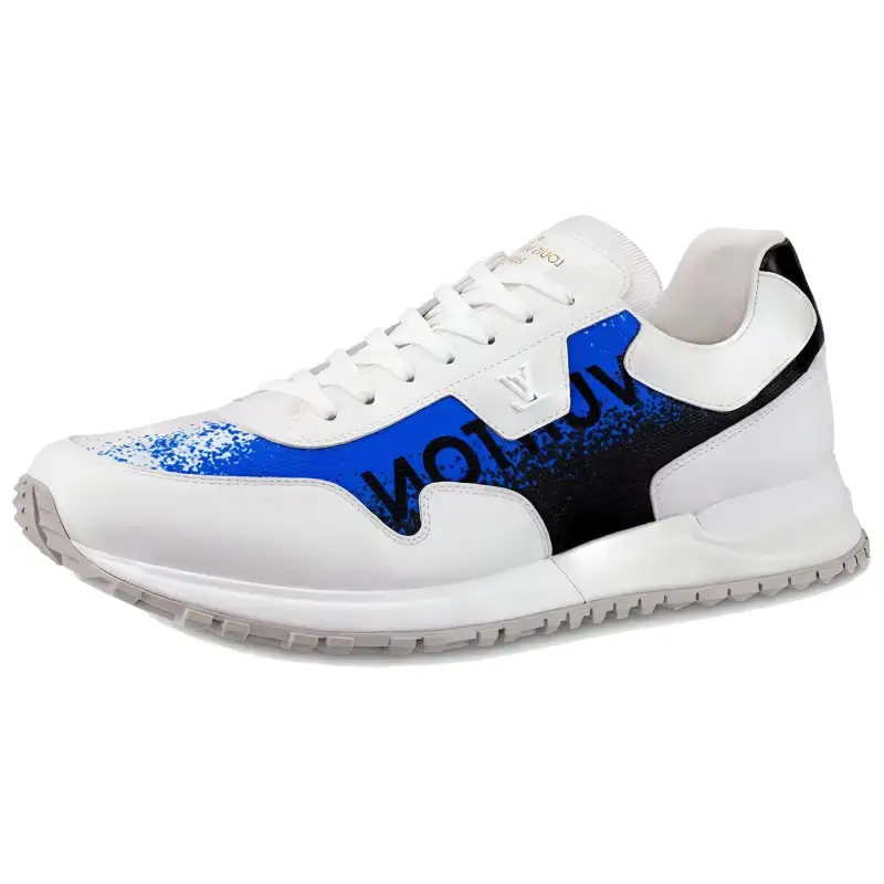 LOUIS VUITTON Run Away Cow Leather Low top Sports Casual Shoes Men's Blue White