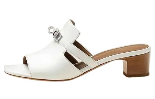 HERMES Candy Comfortable And Trendy Slide Slippers Women's White