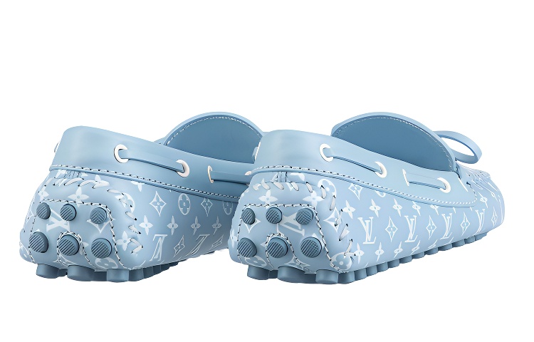 LOUIS VUITTON Lv Gloria Moccasin Shoes 'Blue Monogram' Women's