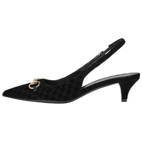 GUCCI Horsebit Cone Heel High Heels 5CM Women's Black