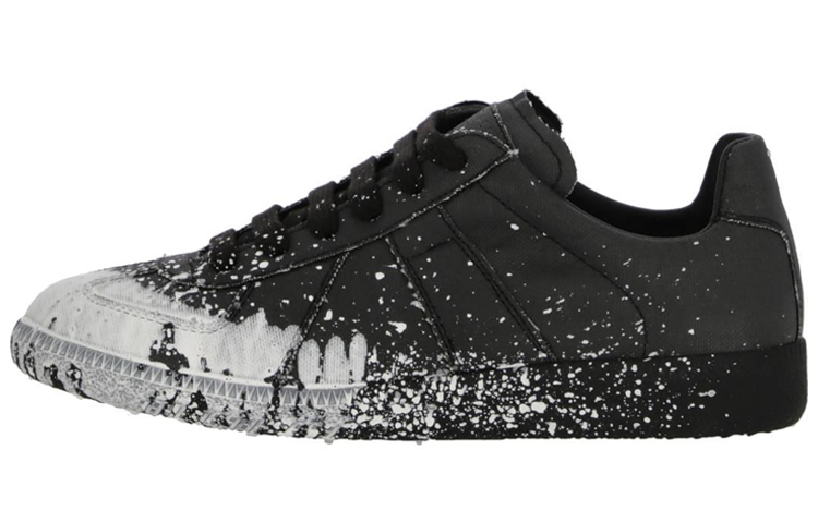 Maison Margiela Replica Cow Leather Low top Skateboard Shoes Women's Black White
