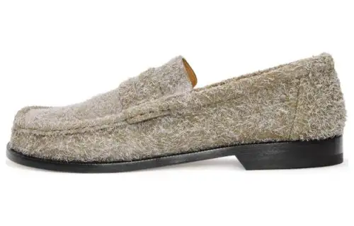 LOEWE Campo Brushed-suede Loafers