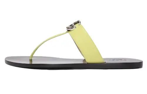 GUCCI Leather Sandals Yellow Women's