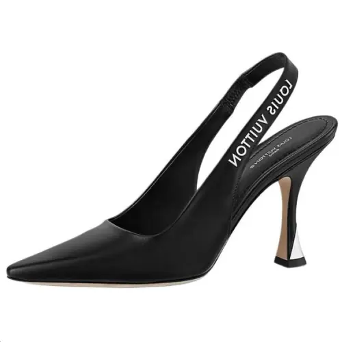 LOUIS VUITTON Sparkle Slim Heel High Heels 9.5cm Women's Black