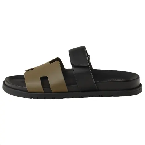 HERMES Chypre Slide Slippers 1.2cm Men's Tundra Green