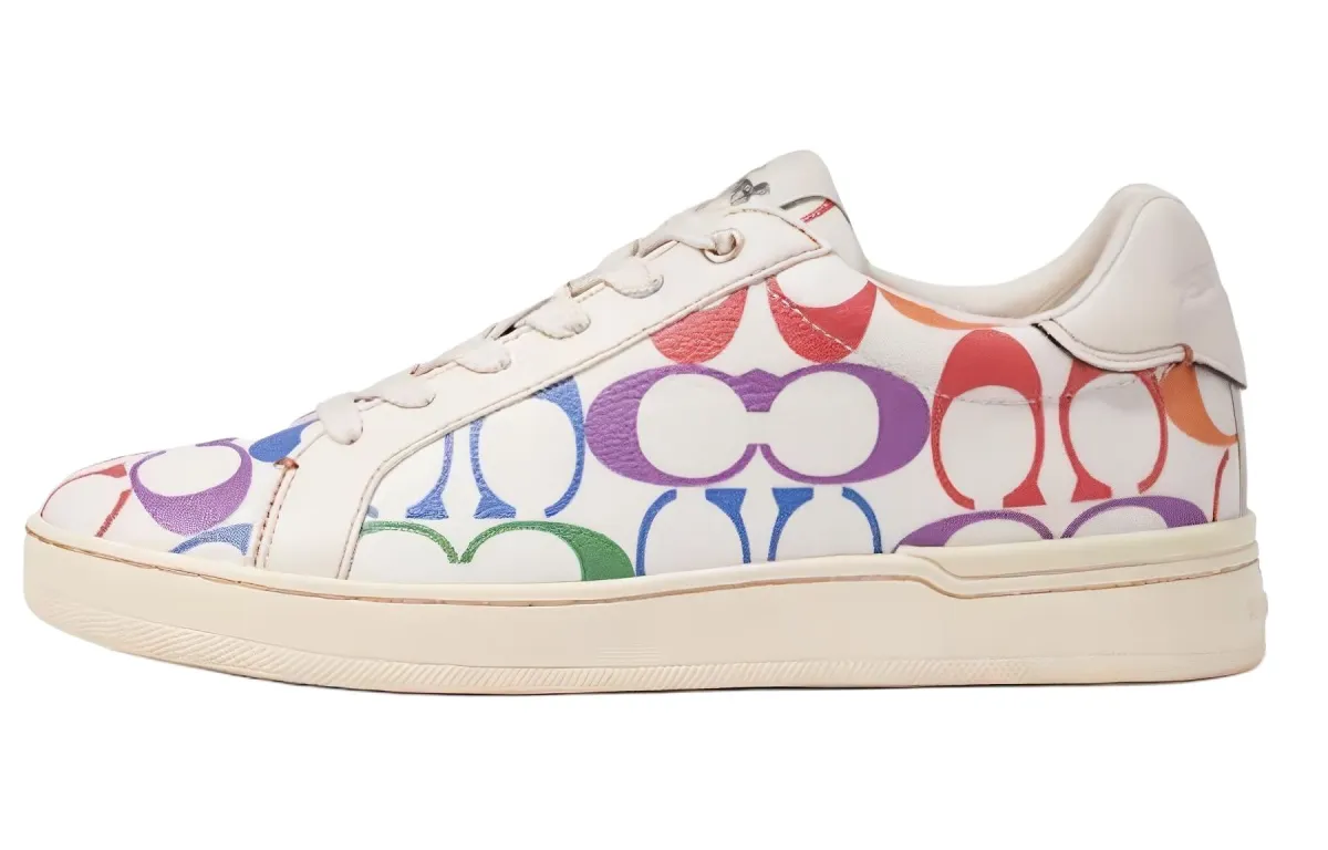 COACH Clip Leather Low top Skateboard Shoes Women's White