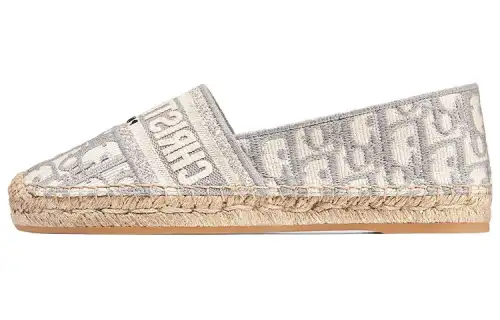 DIOR Granville Embroidery Espadrilles Women's Gray
