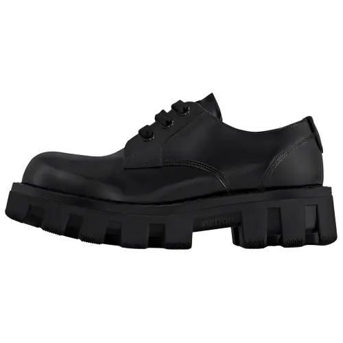 LOUIS VUITTON Cow Leather Casual Shoes Men's Black