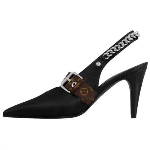 LOUIS VUITTON Vibe Slim Heel High Heels 8.5cm Women's Black