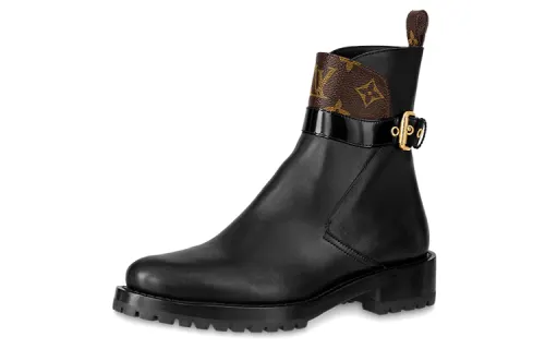LOUIS VUITTON Discovery Boots 'Black With Monogram Top' Women's
