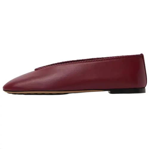 Bottega Veneta Rose Ballet Shoes Lambskin Casual Shoes Women's Red