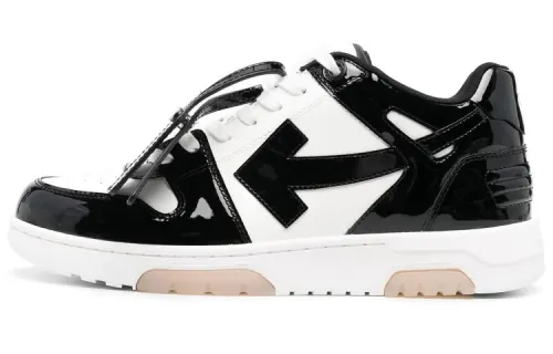 OFF WHITE Out Of Office Low Top Patent Sneaker 'Black White'