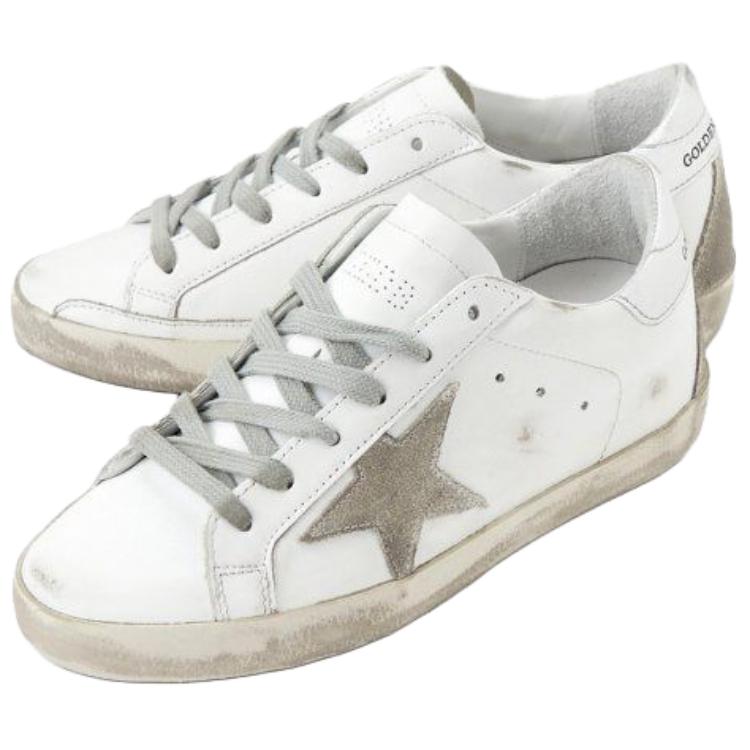 Golden Goose Super Star Leather Low top Stylish Skateboarding Shoes Women's White Gray