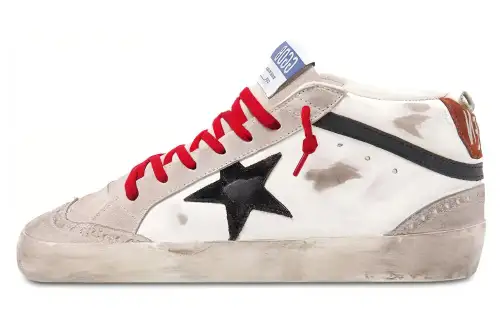 Golden Goose Mid Star Stylish Skateboarding Shoes Men's Gray White Distressed