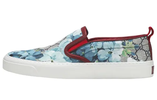 Gucci Wmns Gg Supreme Canvas Slip-On 'Blue Floral' Women's