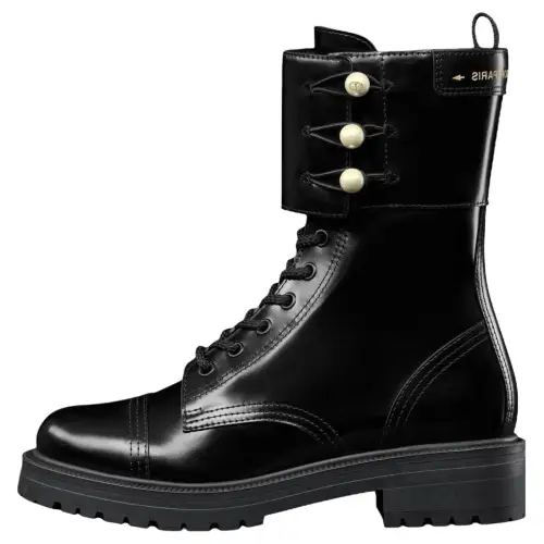 DIOR D STRIKE Cow Leather Ankle Boots Women's Black
