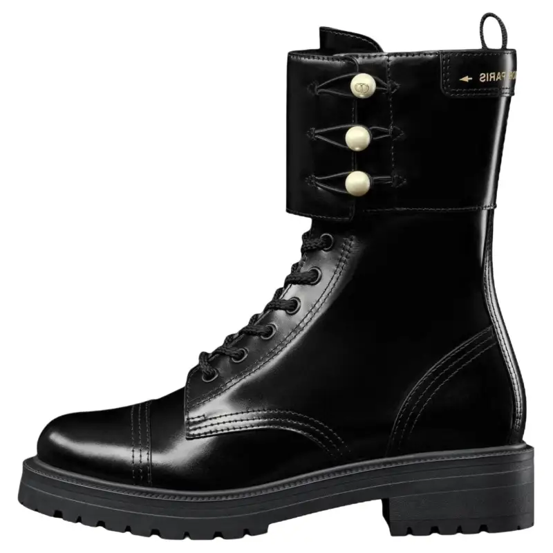 DIOR D STRIKE Cow Leather Ankle Boots Women's Black