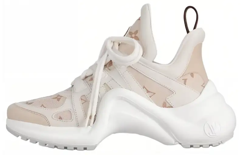 LOUIS VUITTON Archlight 1.0 Leather Low top Chunky Sneakers Women's Beige