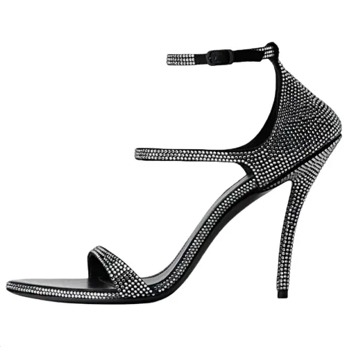 Balenciaga Honey Sheepskin One Strap Sandals 11cm Women's Black