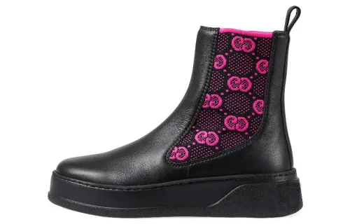 Gucci Wmns Boot 'GG Jersey - Black Fuchsia' Women's