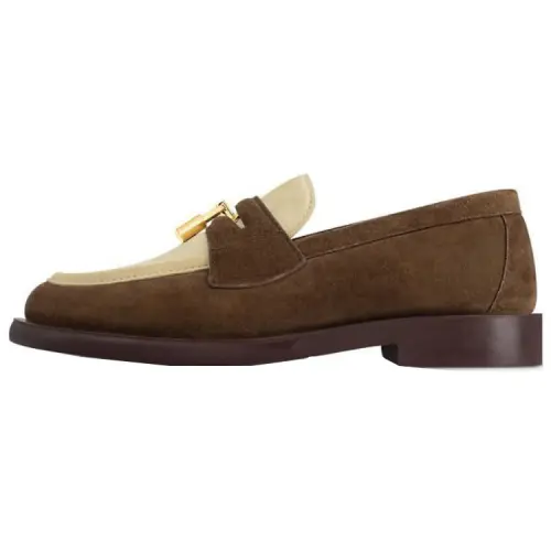 LOUIS VUITTON Dandy Suede Loafers Men's Brown