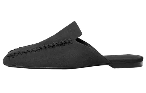 HERMES Declic Closed Toe Slippers Women's Black
