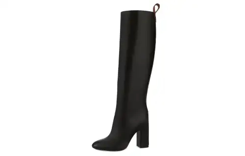 LOUIS VUITTON Donna Leather Knee High Boots 9.5cm Women's Black
